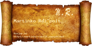 Martinko Rápolt névjegykártya